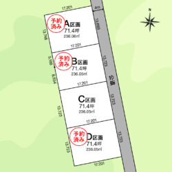〈北秋田市鷹巣：宅地〉約71坪の敷地。お子様の通学が短くて安心、鷹巣小学校まで徒歩約8分。通勤にも便利な立地です。