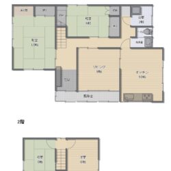 洋室2部屋・和室3部屋とＤＫがある間取りです。※図面と現況が異なる場合は現況を優先します。間取