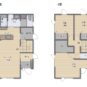間取 1階はLDKと水回りを配置し、2階には洋室3部屋とシンプルな間取り。